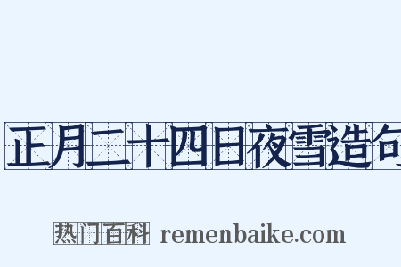 正月二十四日夜雪造句是什么意思的图片